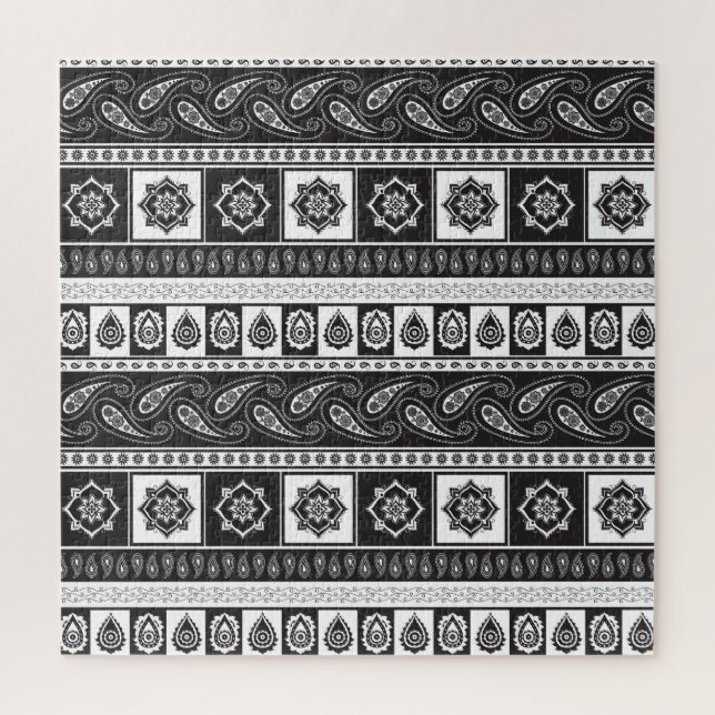 Ethnisch Schwarz-weiß: Zeitloses Muster Puzzle (Vertikal)