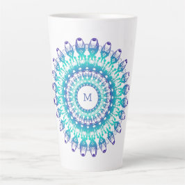 Ethnisch Türkis Mandala, Monogram. Milchtasse
