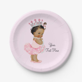 Ethnisch Vintage Princess Ballerina Babydusche Pappteller