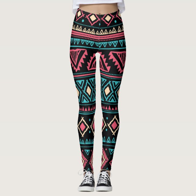 Ethnisch-Vintages Geschäftsmodell Leggings (Vorderseite)