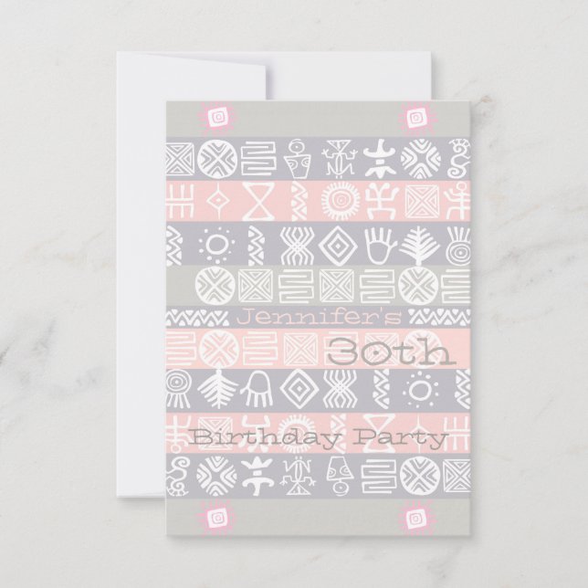 Ethnische 30. Geburtstagsfeier Party Einladung (Vorderseite)