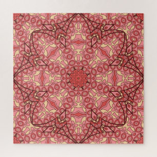 Ethnische Abstrakte Blume, Mandalase nahtlos. Puzzle