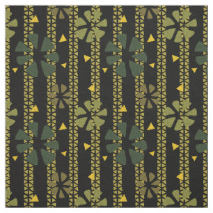 Ethnische Abstrakte Muster grün, Senf und schwarz Stoff