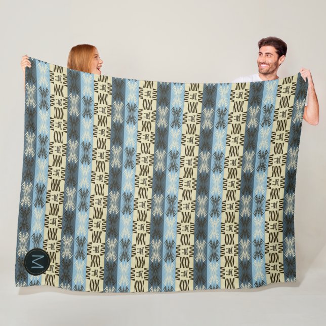ethnische afrikanische Stammesmuster.monogramm. Fl Fleecedecke (Beispiel)