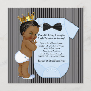 Ethnische afroamerikanische Prince Baby Shower Einladung