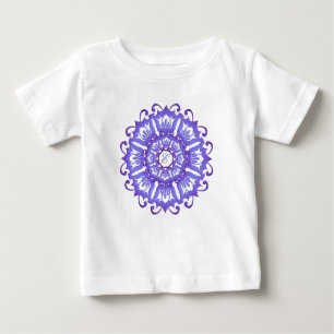 Ethnische aquamarine Mandala. Monogramm. Baby T-shirt