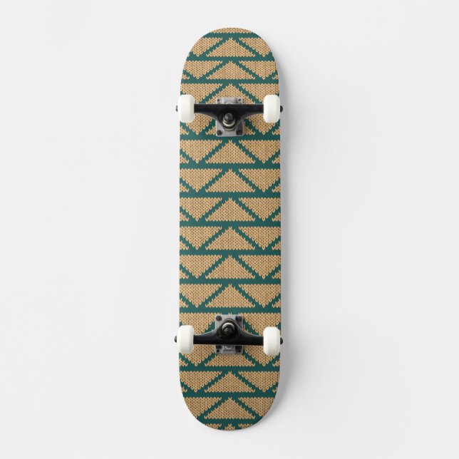 Ethnische Art gestricktes Muster Skateboard (Vorderseite)