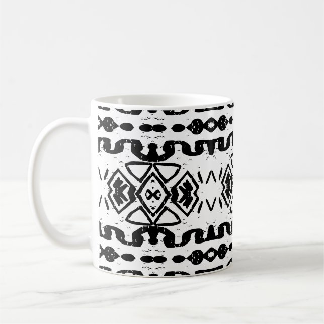 Ethnische Azteken, Vintag gestreiftes Muster. Kaffeetasse (Links)