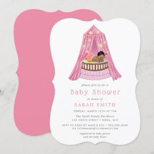 Ethnische Baby Mädchen Rosa Kinderbett Bettwäsche Einladung