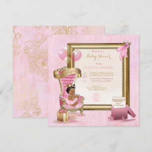Ethnische Baby Prinzessinnen Krone Gold Rosa König Einladung