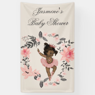Ethnische Ballerina-Aquarell-Kranz-Babyparty Banner