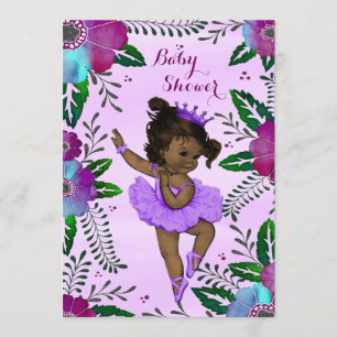 Ethnische Ballerina-BlumenAquarell-Babyparty Einladung