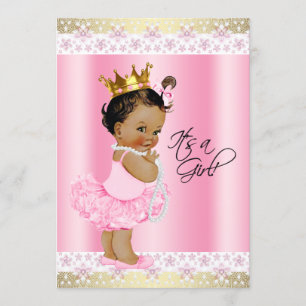 Ethnische Ballerina-Tutu-Baby-Mädchen-Party Einladung
