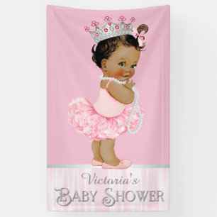 Ethnische Ballerina Tutu Perlmutt Rosa Grau Baby S Banner