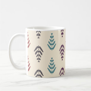 Ethnische Blatt-Hintergrundkunst. Nahtloses Muster Kaffeetasse