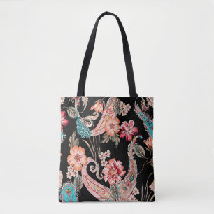 Ethnische Blumen und Blätter mit Paisley-Vintage-E