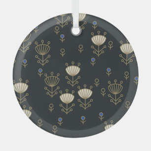 Ethnische Blumen: Vintage-Ornament-Design Ornament Aus Glas