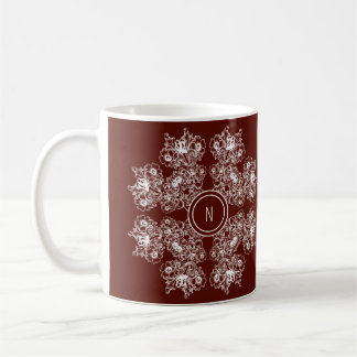 Ethnische Blumenmandala. Blumenkrone Kaffeetasse