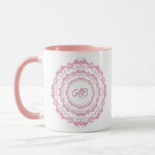 Ethnische Blumenmandala. Blumenkrone Tasse