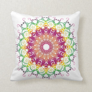 Ethnische Blumenmandala. Kissen