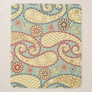 Ethnische Blumenmuster im Paisley-Vintage-Stil. Sherpadecke