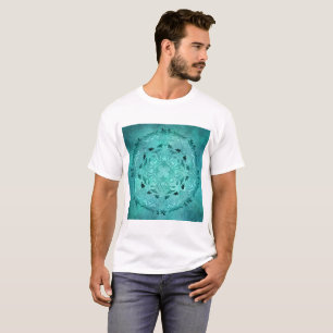 Ethnische BlumenTürkis-Schmutz-Mandala T-Shirt