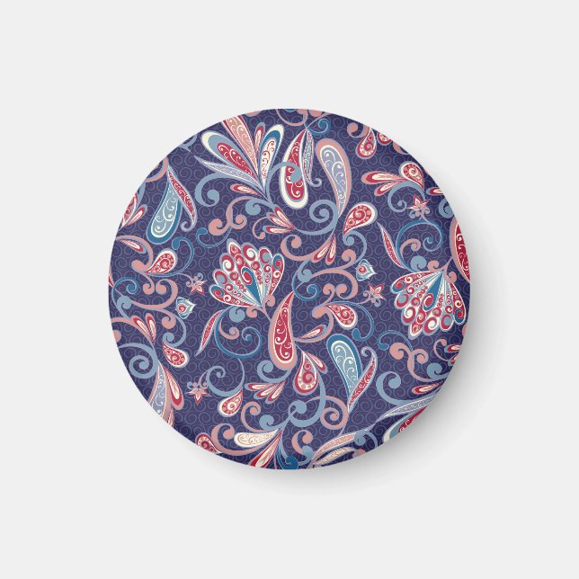 Ethnische Blüte: Abstrakt orientalisch nahtlos. Magnet (Vorne)