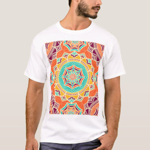 Ethnische Blüte: Bezauberndes Nahtloses Design. T-Shirt