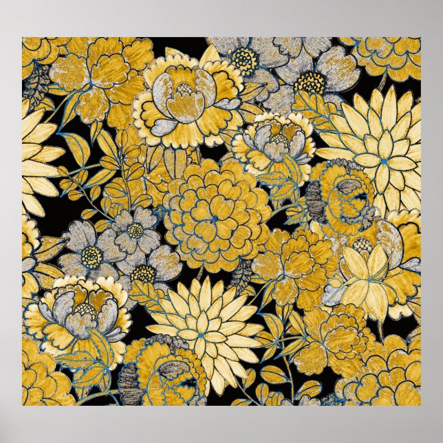 Ethnische Blüte: Creative Paisley Texture. Poster (Vorne)