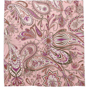 Ethnische Blüte: Orientales Paisley Design. Duschvorhang