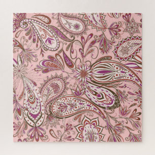 Ethnische Blüte: Orientales Paisley Design. Puzzle