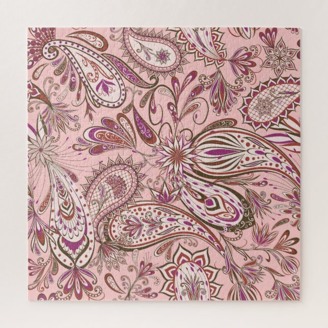 Ethnische Blüte: Orientales Paisley Design. Puzzle (Vertikal)