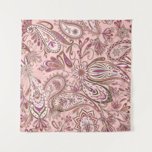 Ethnische Blüte: Orientales Paisley Design. Wandteppich