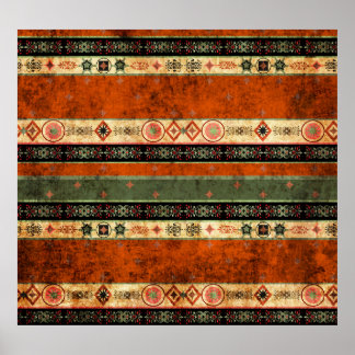 Ethnische Boho Grunge, farbenfrohe Muster. Poster