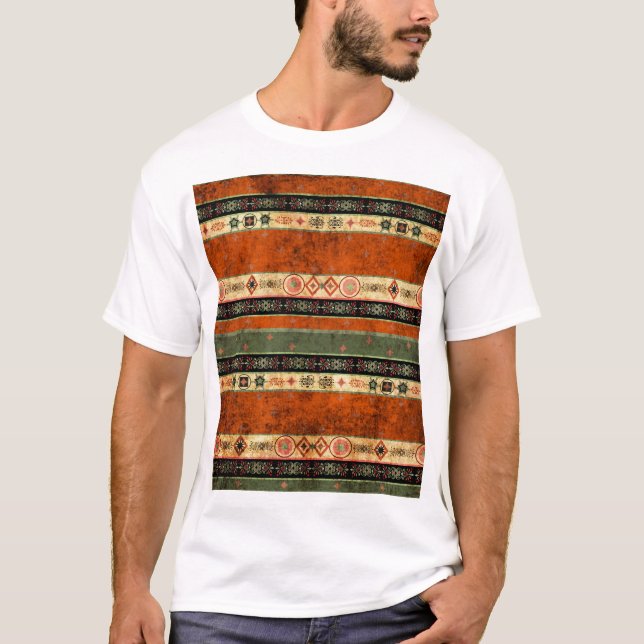 Ethnische Boho Grunge, farbenfrohe Muster. T-Shirt (Vorderseite)