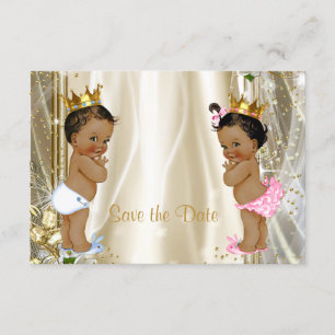 Ethnische Dusche Prinz-Prinzessin Baby Save the Save The Date