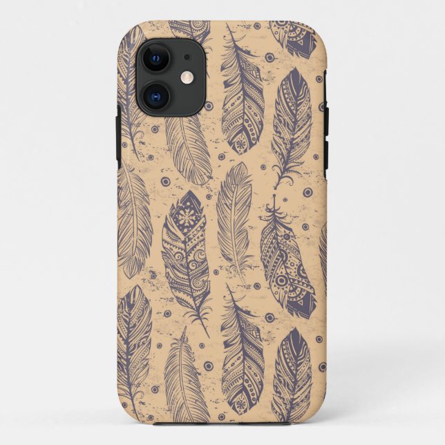 Ethnische Federmuster für die Kontur Case-Mate iPhone Hülle (Rückseite)