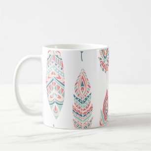 Ethnische Federn Handgezeichnete Illustration Kaffeetasse