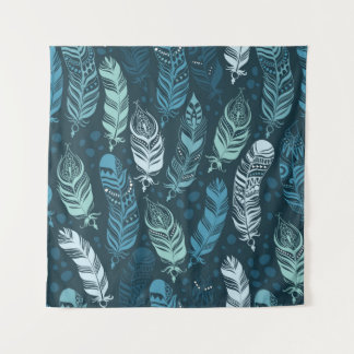 Ethnische Federn nahtloses Muster Wandteppich