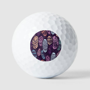 Ethnische Federn: Schwarzweißmuster Golfball