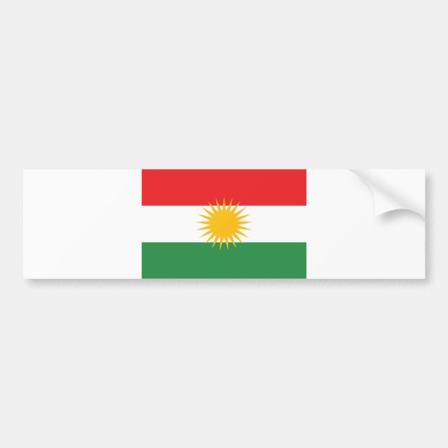 Ethnische Flagge des Kurdistans Autoaufkleber (Vorne)