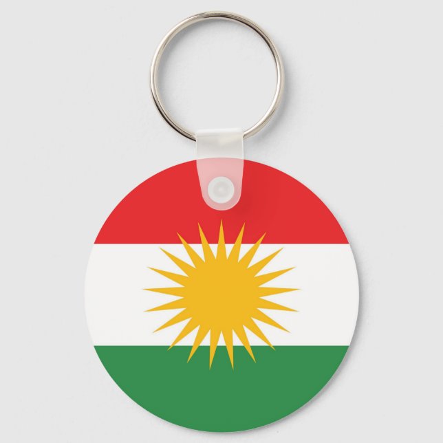 Ethnische Flagge Kurdistans Schlüsselanhänger (Vorderseite)