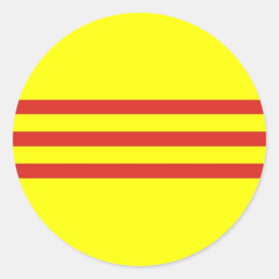 Ethnische Flagge Südvietnam Runder Aufkleber