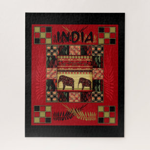 Ethnische Flickenteppiche in Indien Puzzle