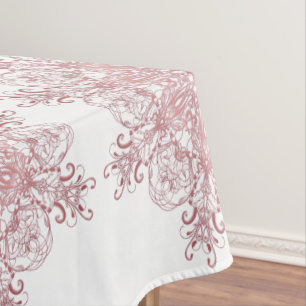 Ethnische florale Korallen-Mandala Tischdecke