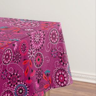 Ethnische Folk abstrakte Blumenmuster Retro-Crimso Tischdecke