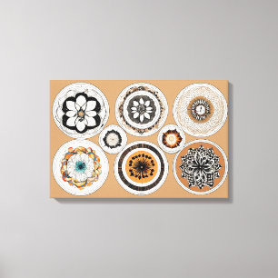 Ethnische Formen Moderne, farbenfrohe Wrapped Art  Leinwanddruck