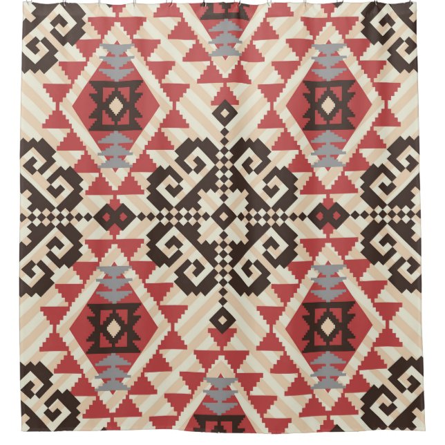 Ethnische Geometrie: Abstrakt nahtlos Duschvorhang (Vorderseite)