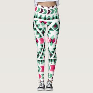 Ethnische geometrische, handgemalte Aquarell Leggings
