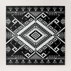 Ethnische geometrische indische Grenze, abstrakt. Puzzle